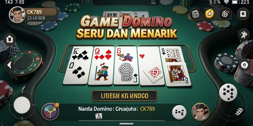 Tampilan utama CK789 yang menunjukkan gameplay seru permainan Domino.