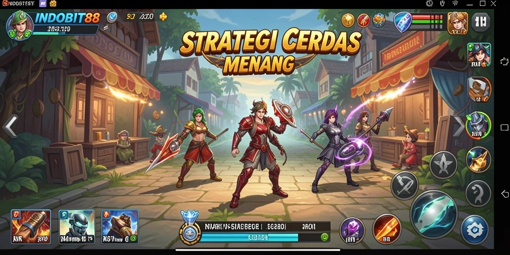 Tampilan gameplay INDOBIT88 dengan elemen strategi mendebarkan.