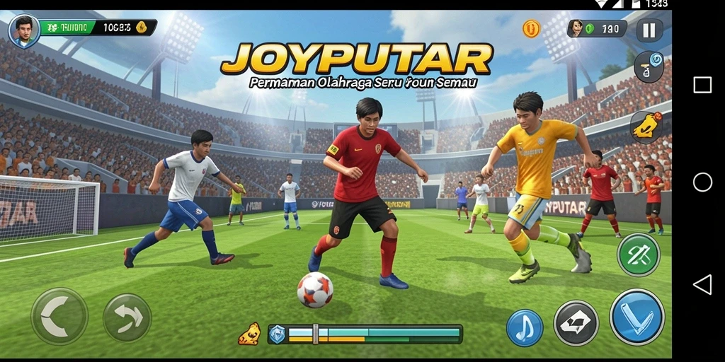 Tampilan gameplay menarik dari JOYPUTAR yang menampilkan aksi olahraga.
