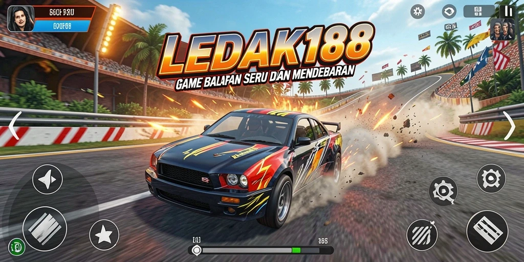Tampilan gameplay balapan yang mendebarkan dalam LEDAK188.