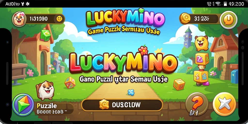 Tampilan gameplay seru dari LUCKYMINO dengan tantangan puzzle yang menarik.