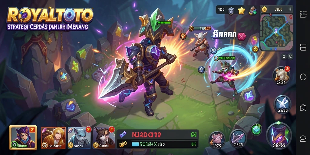 Tampilan gameplay strategis dalam ROYALTOTO yang mendebarkan.
