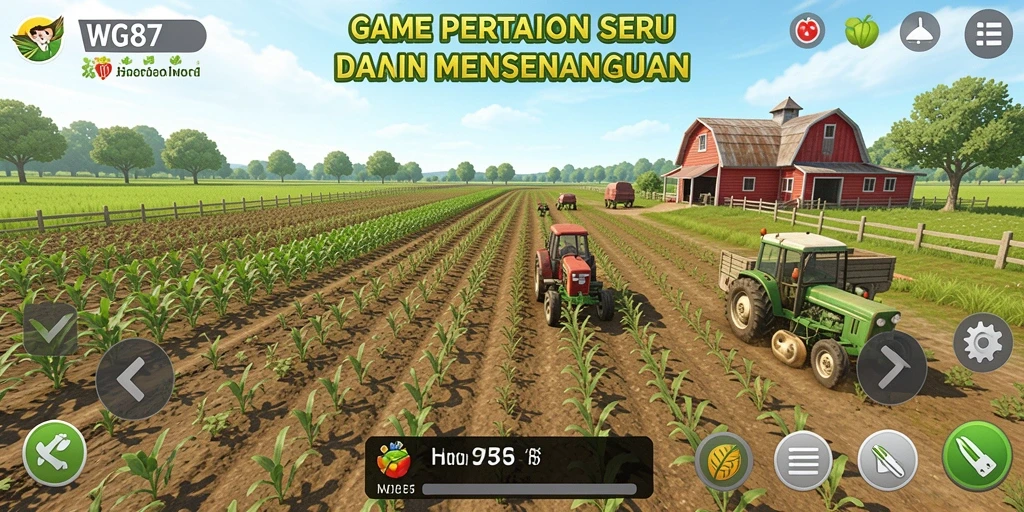Tampilan gameplay WG87 dengan aktivitas bertani yang seru.
